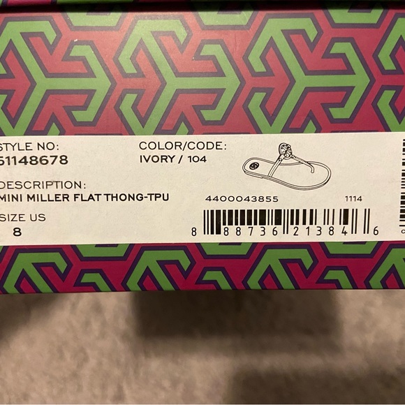 Mini Miller Flat Jelly Thong Ivory Size 8 - Picture 6 of 8